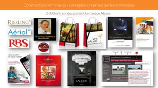 Construction de marques « partagées » reprises par les entreprises 
2 000 entreprises portent la marque Alsace 
 