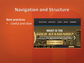 Best practices 
• Useful and clear 
 