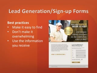 Best practices 
• Make it easy to find 
• Don’t make it 
overwhelming 
• Use the information 
you receive 
 