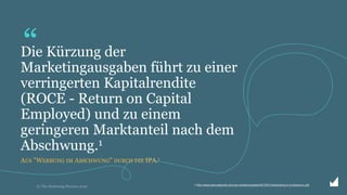 © The Marketing Practice 2020
“Die Kürzung der
Marketingausgaben führt zu einer
verringerten Kapitalrendite
(ROCE - Return...