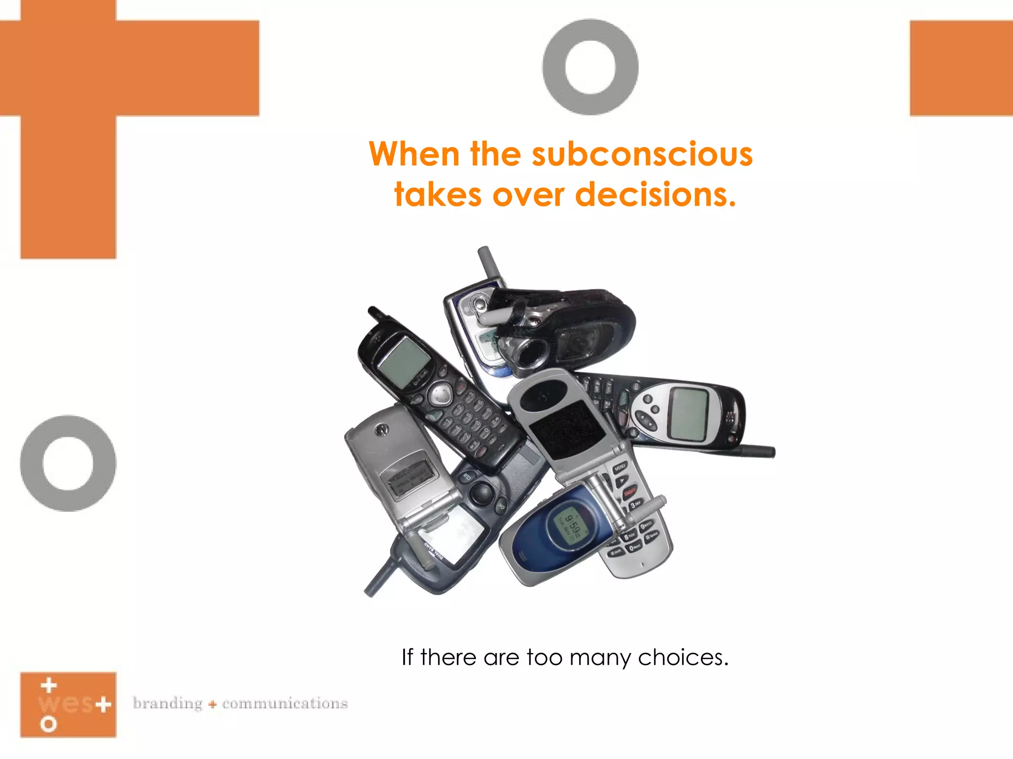 When the subconscious  takes over decisions. If there are too many choices. 