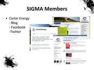 SIGMA Members Carter Energy - Blog - Facebook -Twitter 