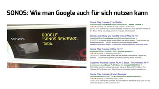 SONOS: Wie man Google auch für sich nutzen kann
 