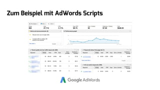 Zum Beispiel mit AdWords Scripts
 