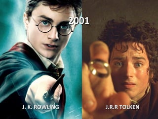 20012001
J. K. ROWLINGJ. K. ROWLING J.R.R TOLKENJ.R.R TOLKEN
 