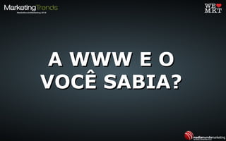 A WWW E OA WWW E O
VOCÊ SABIA?VOCÊ SABIA?
 