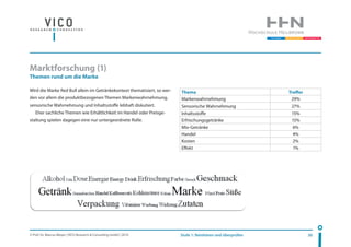 © Prof. Dr. Marcus Meyer | VICO Research & Consulting GmbH | 2010 30Stufe 1: Reinhören und überprüfen
Marktforschung (1)
T...