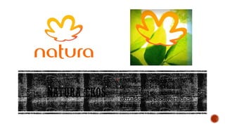 NATURA EKOS
 Linha de produtos Natura
desenvolvidas de forma
sustentável de produtos
extraídos da biodiversidade
brasileira
 
