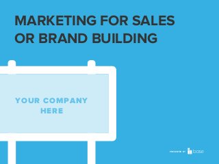 MARKETING FOR SALES
OR BRAND BUILDING

YOUR COMPANY
HERE

PRESENTED BY

 