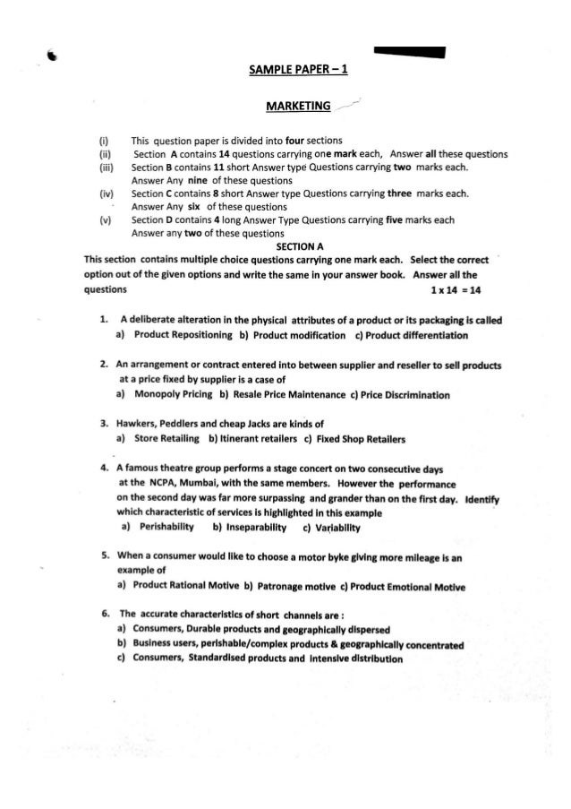 Term paper on marketing