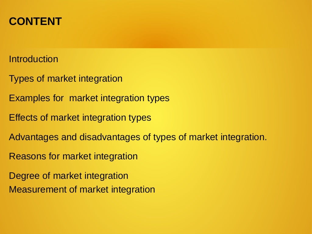 Market integration