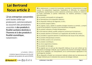 Loi Bertrand
 focus article 2
                                               Les médicaments, y compris les insecticides,...