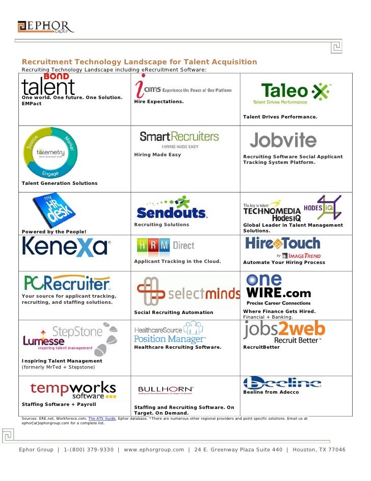 Applicant Tracking System Comparison Chart