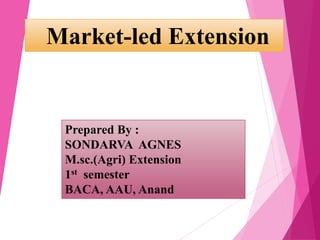 Market-led Extension
Prepared By :
SONDARVA AGNES
M.sc.(Agri) Extension
1st semester
BACA, AAU, Anand
 