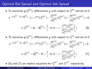 Stochastic Control/Reinforcement Learning for Optimal Market Making | PDF