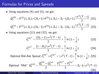 Stochastic Control/Reinforcement Learning for Optimal Market Making | PDF