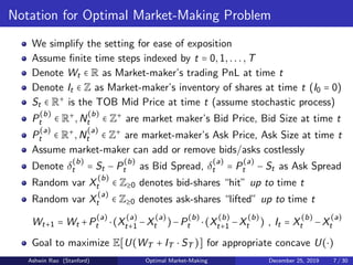 Stochastic Control/Reinforcement Learning for Optimal Market Making | PDF