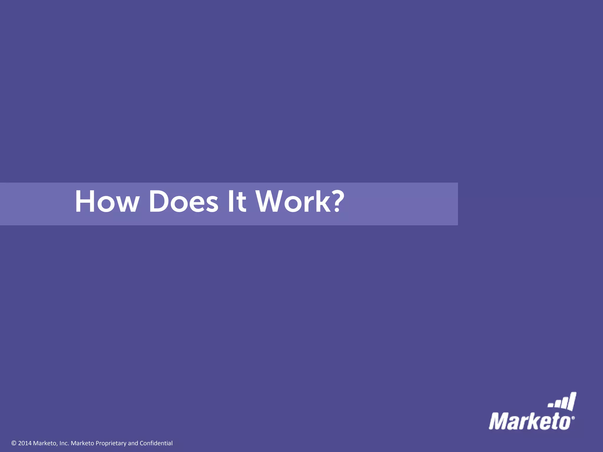 © 2014 Marketo, Inc. Marketo Proprietary and Confidential
How Does It Work?
 