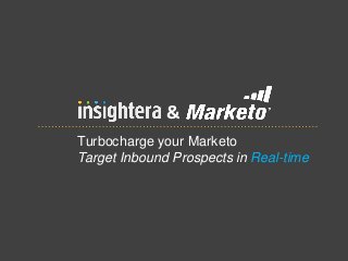 Turbocharge your Marketo
Target Inbound Prospects in Real-time
&
 