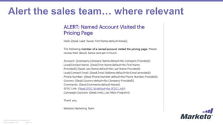 Page 19© 2014 Marketo, Inc.
Marketo Proprietary and Confidential
Alert the sales team… where relevant
 