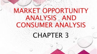 MARKET OPPORTUNITY
ANALYSIS AND
CONSUMER ANALYSIS
CHAPTER 3
 