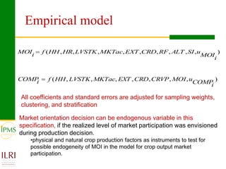Market orientation and market participation of smallholders in Ethiopia: Implications for commercial transformation