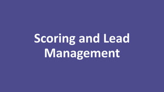 Scoring and Lead
Management

 