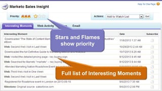 Stars and Flames
show priority

Full list of Interesting Moments
Page 55
© 2014 Marketo, Inc.

@jonmiller

 