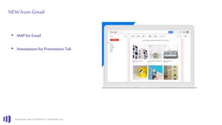 Proprietary and Confidential | © Marketo, Inc.
NEWfrom Gmail
• AMP for Email
• Annotations for Promotions Tab
 