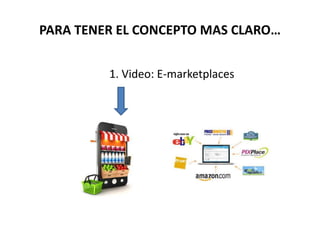PARA TENER EL CONCEPTO MAS CLARO… 
1. Video: E-marketplaces 
 