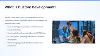 Marketplace Software vs Custom Development: A 2026 eCommerce Success ...