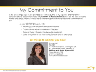 Marketing Plan continued Internet – century21.com allows internet users to get information and photos   of your home century 21.com 