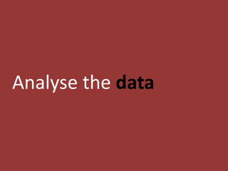 Analyse the data
 