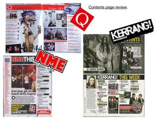 Contents page review.
 