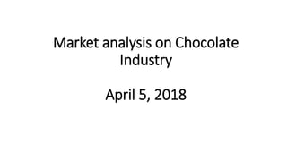 Market analysis on Chocolate
Industry
April 5, 2018
 