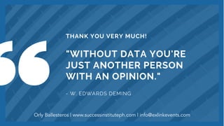 Orly Ballesteros | www.successinstituteph.com | info@exlinkevents.com
 