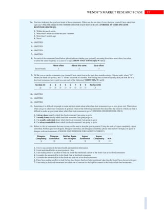 15WENDY’S MARKET RESEARCH CASE
 