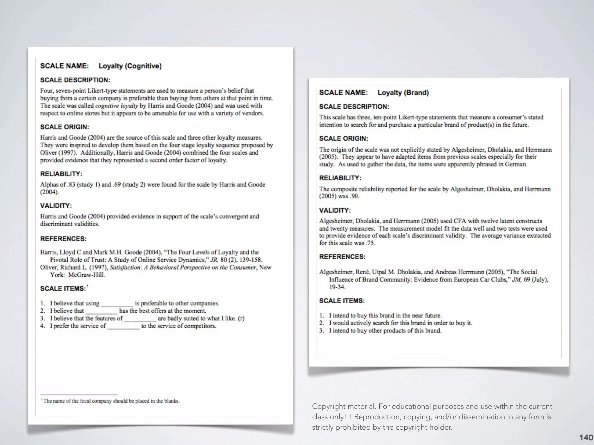 140
Copyright material. For educational purposes and use within the current
class only!!! Reproduction, copying, and/or dissemination in any form is
strictly prohibited by the copyright holder.
 