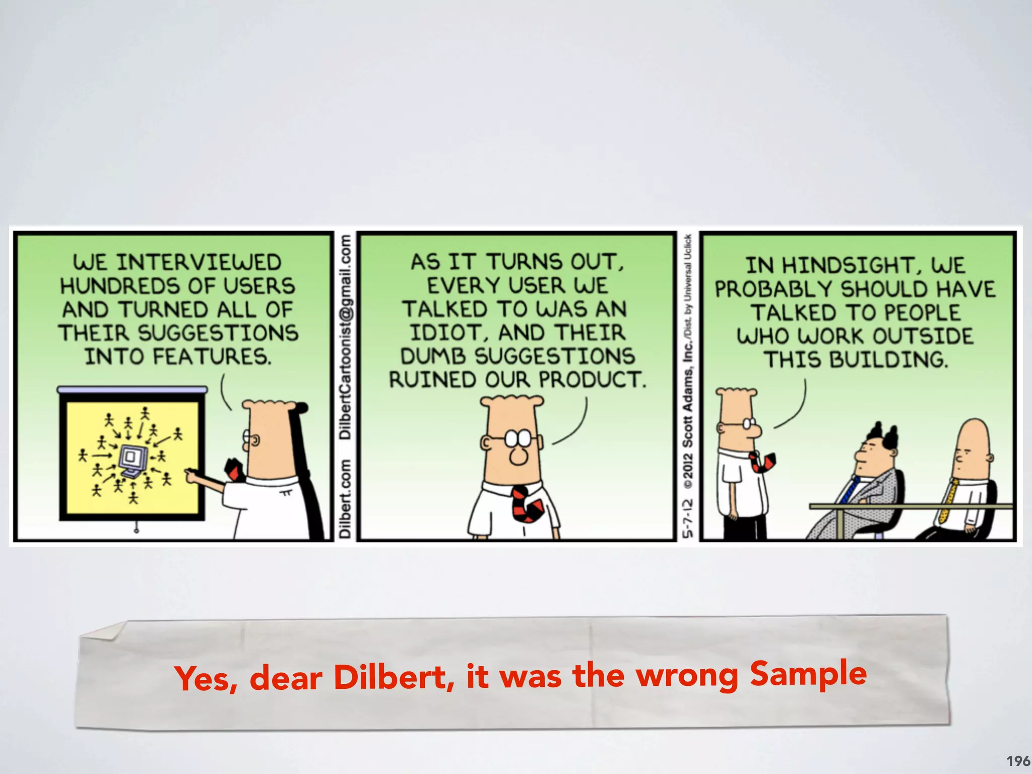 196
Yes, dear Dilbert, it was the wrong Sample
 