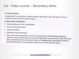 www.juanjosedelgado.es
2.a - Data sources - Secondary data:
 