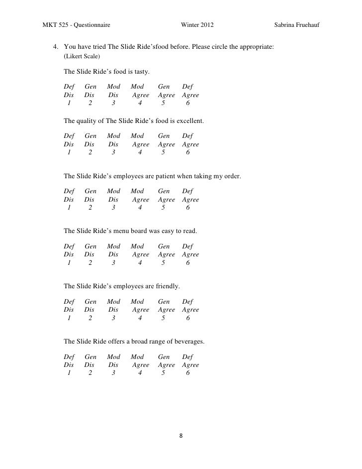 market research mkt 525 questionnaire gym questionnaire market research