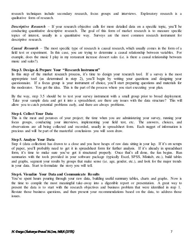 Marketing research notes