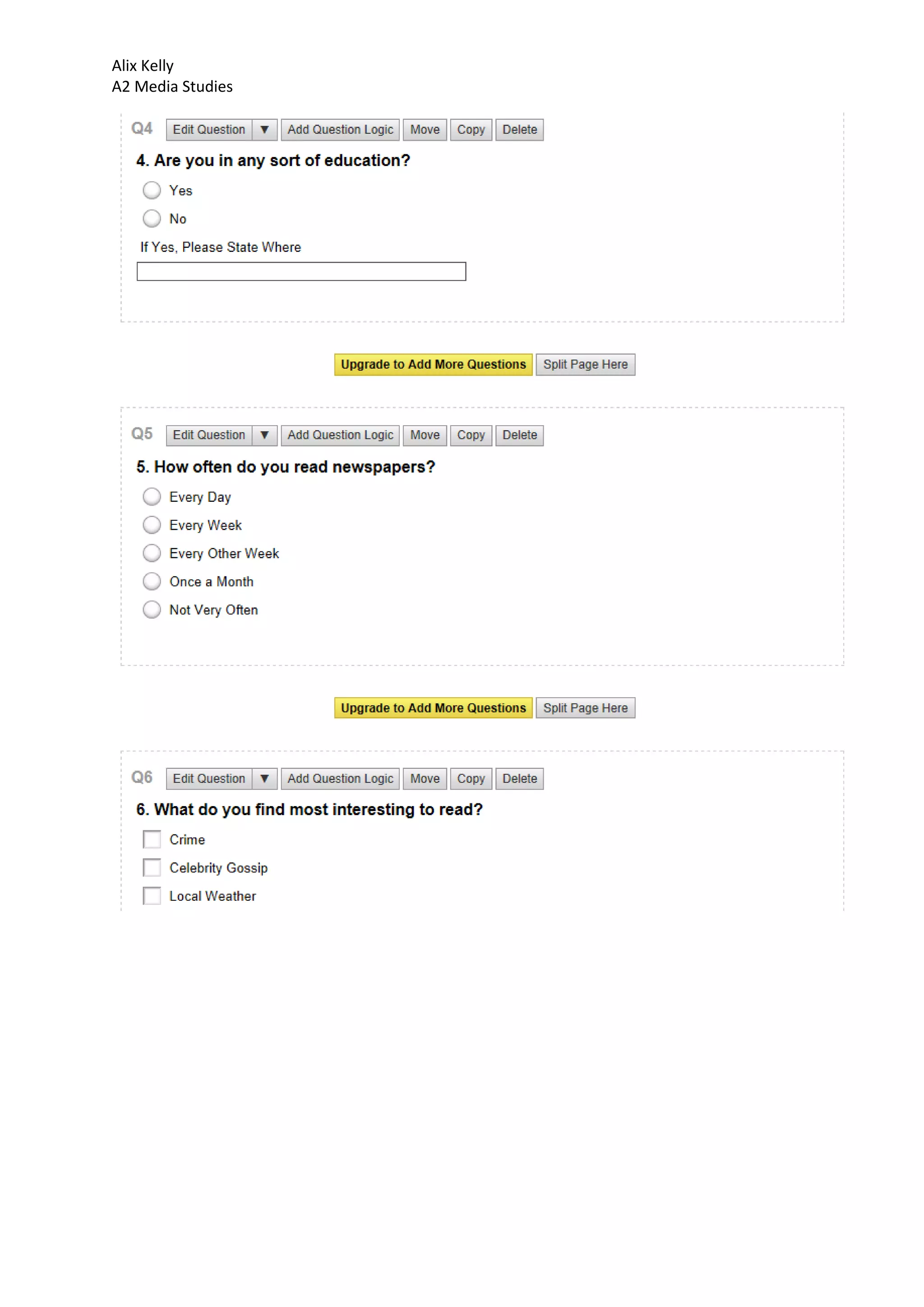 Market research questionnaire | DOCX