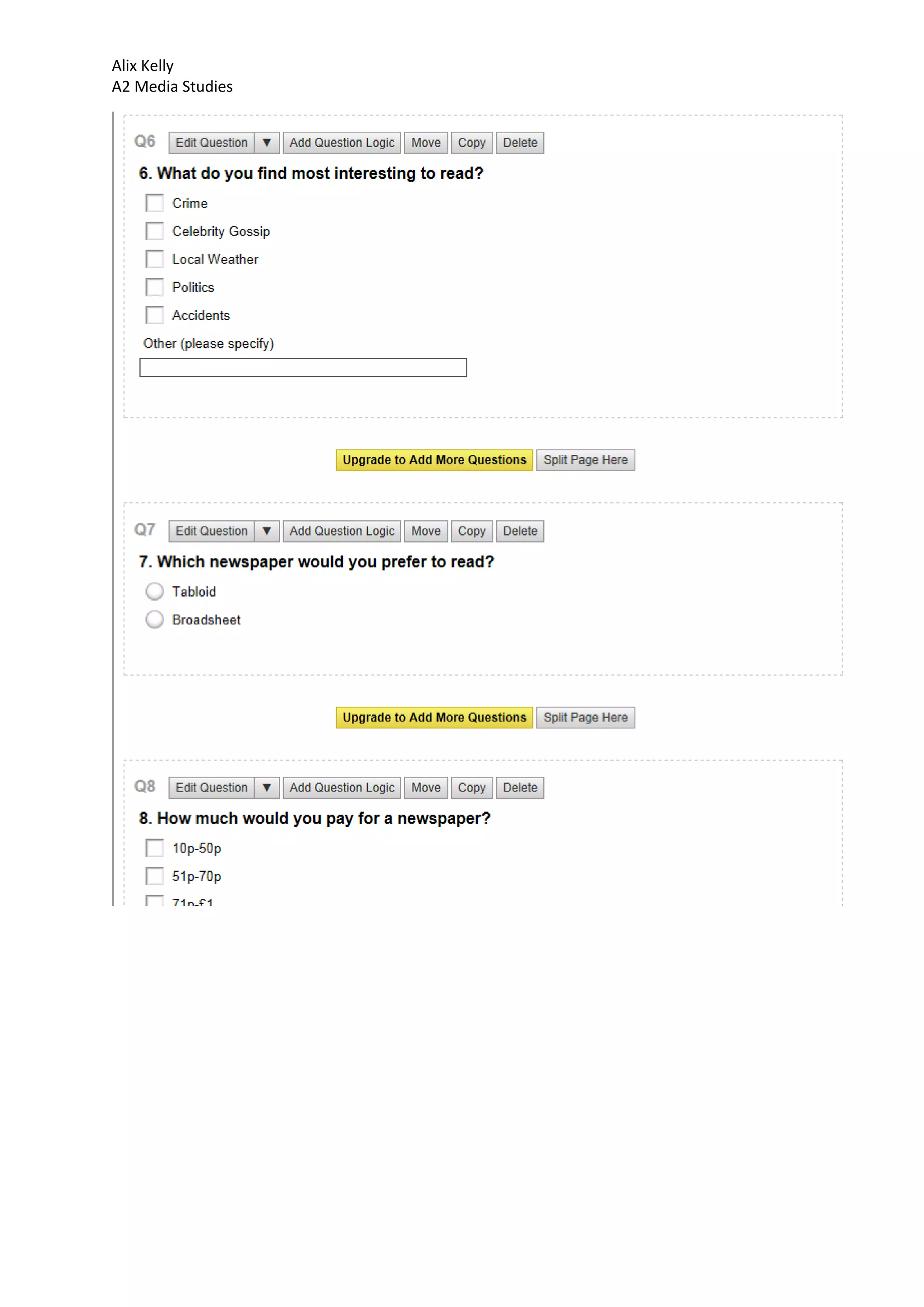 Market research questionnaire | DOCX