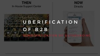 U B E R I F I C A T I O N
O F B 2 B
D E M O C R A T I Z A T I O N O F O U T S O U R C I N G
Source:	
  KPCB,	
  may	
  2015.
 