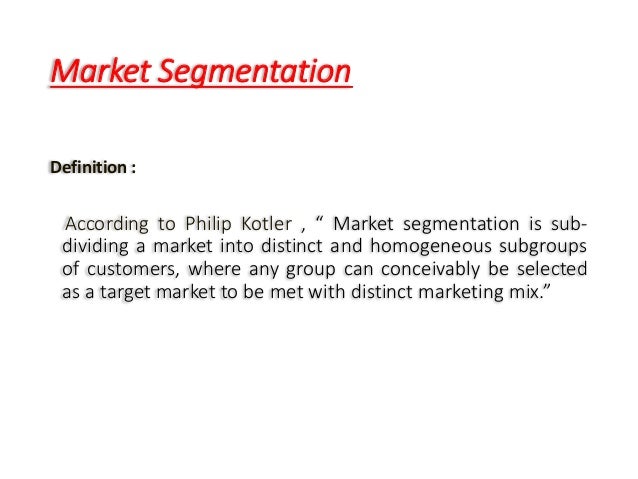 market segmentation definition