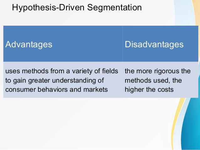advantages and disadvantages of market segmentation gcse