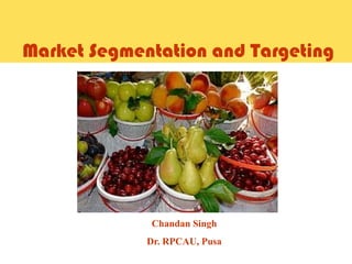 Market Segmentation and Targeting
Chandan Singh
Dr. RPCAU, Pusa
 