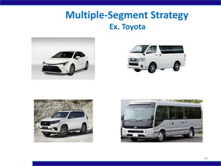 Multiple-Segment Strategy
Ex. Toyota
24
 