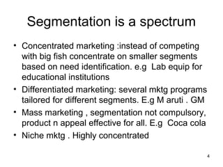 Market segmentation, positioning and value proposition
